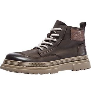 【吴尊同款】HauttonJeans马丁靴男款冬季男鞋加绒棉鞋工装靴子男