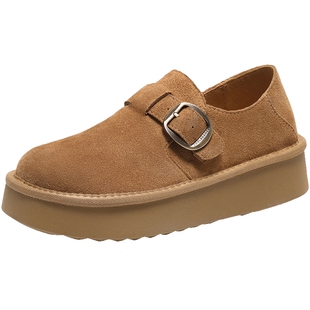 赵今麦同款百丽雪顶咖啡全包厚底勃肯棉鞋雪地靴加绒单鞋D1V1DDM4