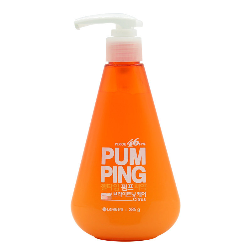 韩国LG进口倍瑞傲派缤pumping成人牙膏 液体按压式亮白清新口气