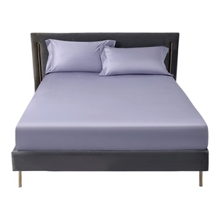 高端100支长绒棉A类全棉雪青色床笠单件浅紫纯色床套纯棉单人双人