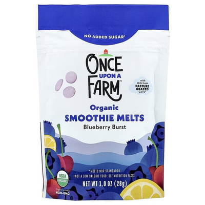 OnceUponAFarm有机SmoothieMelts婴幼儿浓郁蓝莓味饼干零食休闲下