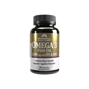 Windmill鱼油Omega 3 EPA和DHA鱼油1000毫克90粒