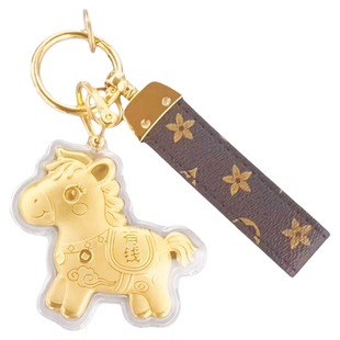 2026马年新款爆款马上有钱马上暴富马上发财手机钥匙扣手机挂绳黄金包挂件马造型金色装饰创意送人礼物