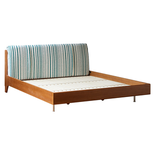 密斯复古高端主卧室床布艺床1米8双人法式床2025新款实木软包中古