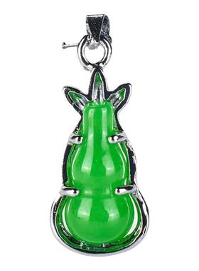 925银镶嵌项链礼物玉吊坠送妈妈