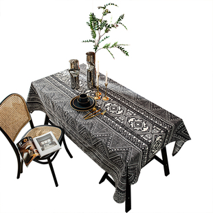 蔓越家 摩洛哥轻奢民宿棉麻桌布书桌长方形复古餐桌布茶几垫台布