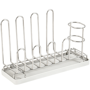 304不锈水杯沥水架带托盘台面杯子倒挂收纳小型晾干保温杯置物架