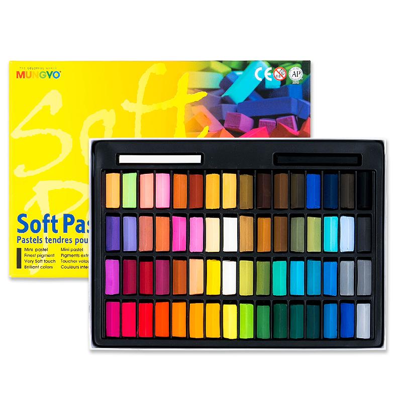 韩国盟友MPS色粉笔24色彩笔48色粉笔黑板画粉笔12色粉彩美术生画画用色粉棒热缩片上色64色粉化妆粉色笔套装