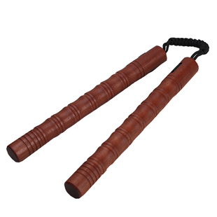红影木实战双节棍伞绳红木实木两节棍实战绳索训练二节棍练习棍