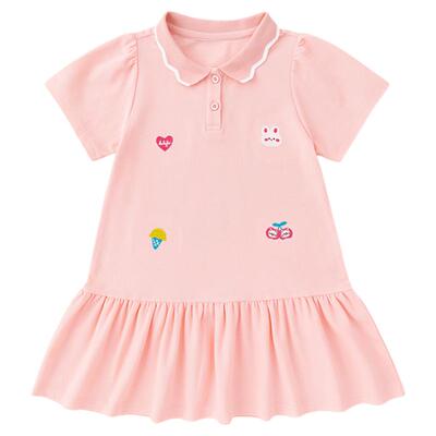 【100%棉】嘟嘟家女童polo裙夏季纯棉连衣裙休闲女孩可爱裙装透气