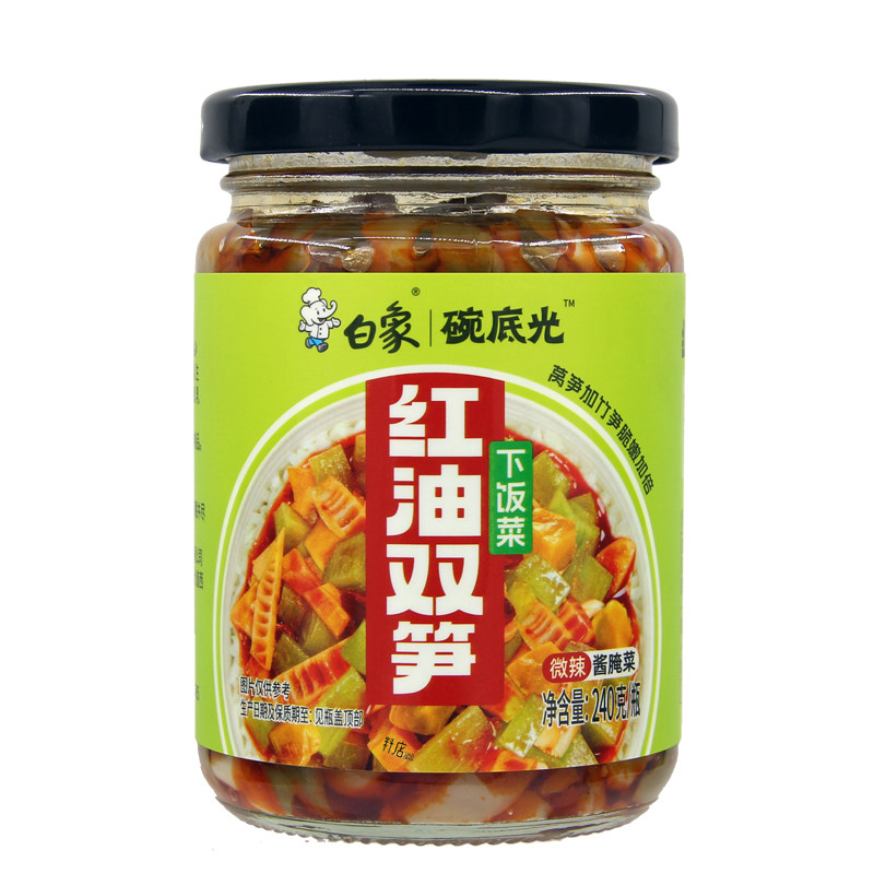 白象碗底光红油双笋下饭菜240g微辣酱腌菜脆嫩莴笋竹笋小咸菜