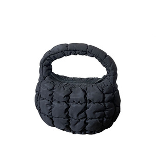 2024新款韩国cos云朵包绗缝纹理拉链式指尖褶皱micro迷你手提包潮