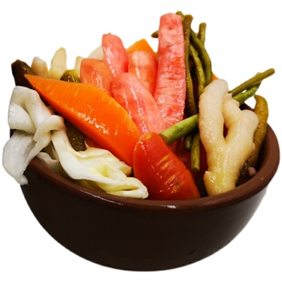 正宗四川什锦泡菜酸辣味酸萝卜泡豆角老坛泡辣椒下饭菜罐装瓶装