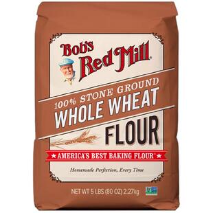Bob's Red Mill鲍勃红磨坊全麦面粉含麦麸家用烘焙高筋小麦面包粉