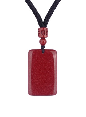 朱砂平安无事牌吊坠女款项链