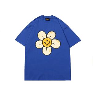 Drew笑脸雏菊短袖T恤女潮牌欧美高街贾斯汀比伯宽松情侣纯棉上衣