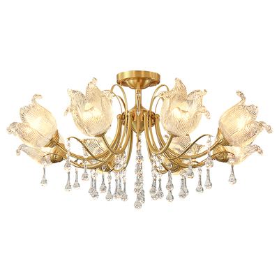 法式客厅吊灯水晶中古风2025新款