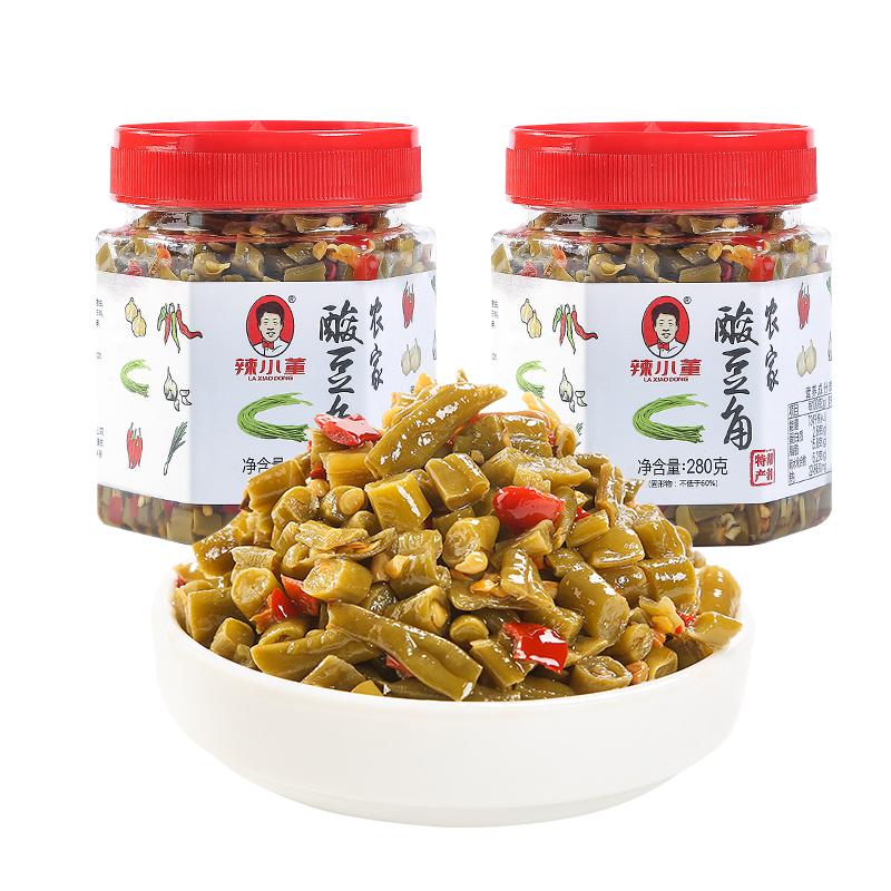 辣小董农家自制酸豆角湖南特产下饭菜香辣豇豆开胃咸菜泡菜瓶装