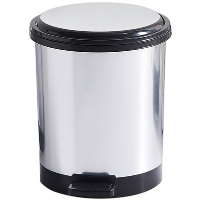 金属质感仿不锈钢脚踏式垃圾桶