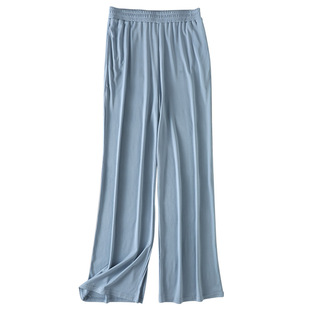 重磅桑蚕丝加捻加长阔腿裤 显瘦百搭真丝透气宽松大码休闲裤女
