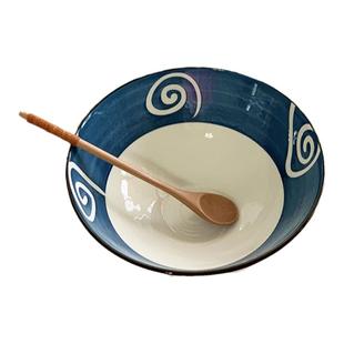 安木良品 大厂订单 ins日式和风釉下彩陶瓷8寸大碗家实用拉面汤碗