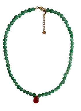 现货现货！MONA同款东陵玉串珠项链新中式风锁骨链高级感2024新款