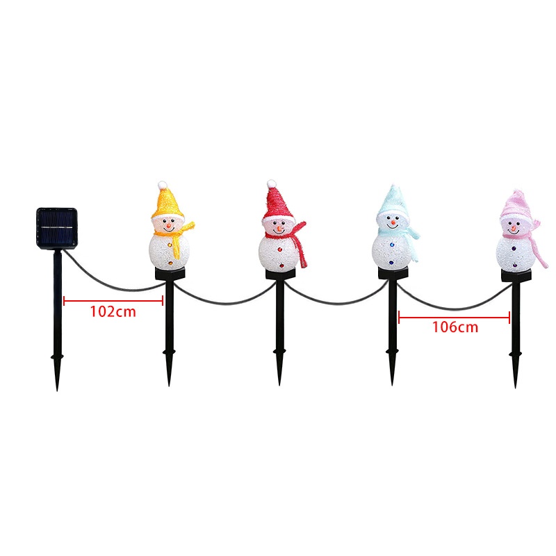 圣诞雪人地插灯太阳能灯户外草坪圣诞节地花园插氛围防水灯装饰