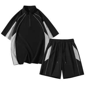 青少年冰丝短袖t恤男夏季薄款运动套装男款2025新款篮球服两件套