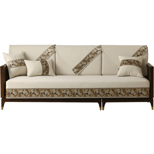 新中式沙发垫实木红木套罩高档防滑坐垫直排贵妃扶手盖巾沙发坐垫