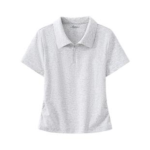 班尼路正肩POLO衫短袖T恤女夏季新款收腰显瘦轻薄透气运动服上衣N
