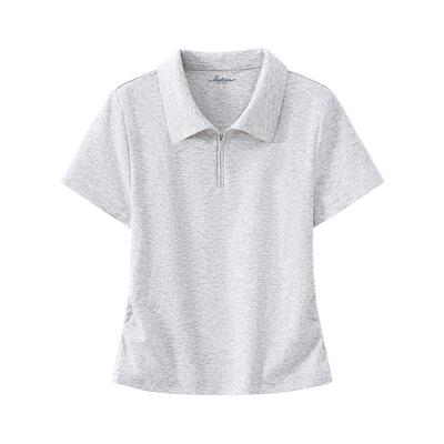 班尼路正肩POLO衫短袖T恤女夏季新款收腰显瘦轻薄透气运动服上衣N