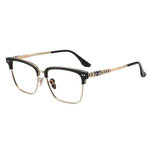 木川160MM大脸眼镜框男士近视胖子加宽加大眉线半框纯钛可配度数