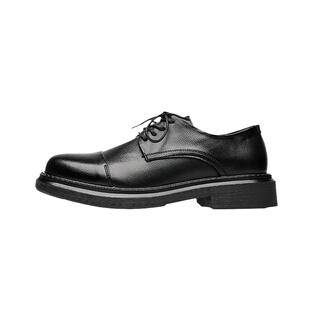 宽头三接头军官皮鞋男商务正装真皮透气男士西装工作鞋新郎结婚鞋