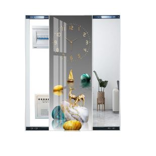 电表箱装饰画带钟表隐藏镜子竖款配电箱遮挡隐形穿衣镜时钟轻奢