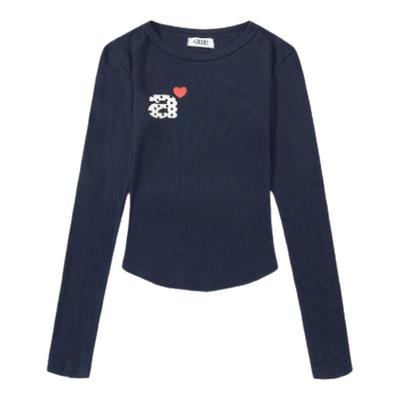 【现货】fletta bloom韩国aeae长袖T恤显瘦爱心字母印花上衣女