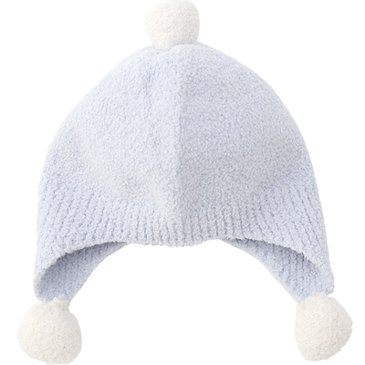 宝宝帽子半边绒针织毛线帽秋冬装