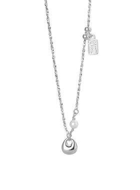 S999足银国风胖坨福牌项链个性轻奢小众高级时尚锁骨链送闺蜜礼物