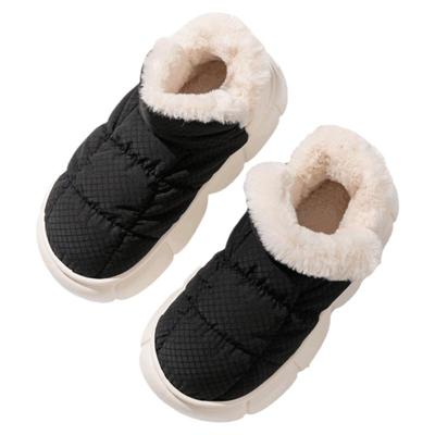 包跟厚底棉拖鞋女款冬季室内家居防滑加绒保暖棉鞋秋冬天外穿防水