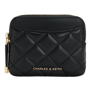 CHARLES&KEITH26春新品CK6-50681238菱格纹迷你零钱包卡包手拿包