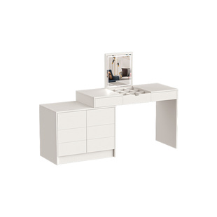 暗格化妆桌梳妆台折叠斗柜现代卧室简约伸缩大容纳储物柜私密转角