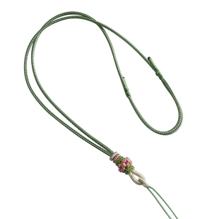 桃花结吊坠挂绳黄金八宝罗盘项链绳平安扣翡翠玉佩手工编织挂件绳