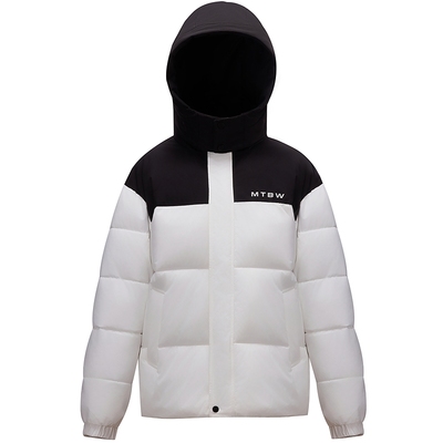 美特斯邦威棉服男2025冬季新款潮流休闲拼色保暖连帽棉衣外套男