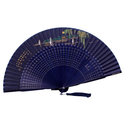 杭州王星记真丝扇子西湖景日用扇