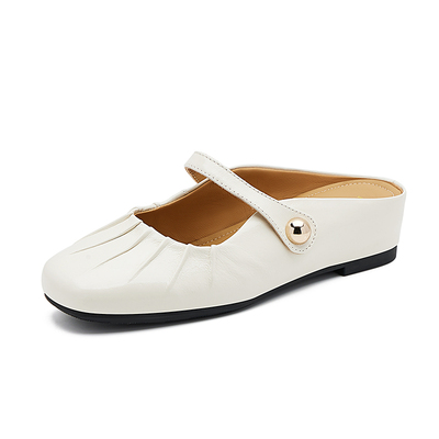 哈森时尚包头半拖鞋女夏甜美可爱舒适粗跟一字带鞋HWM250148