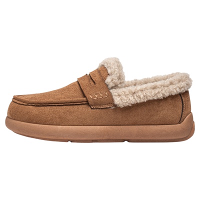 NewRockStarChoppa 一脚蹬加绒保暖懒人乐福棉鞋男冬季厚底勃肯鞋