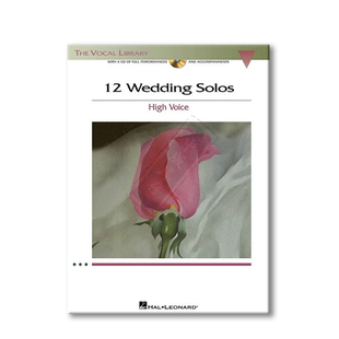 声乐曲集12首 高音声部 附伴奏CD 海伦德原版乐谱书 12 Wedding Solos The Vocal Library High Voice Softcover HL00001186