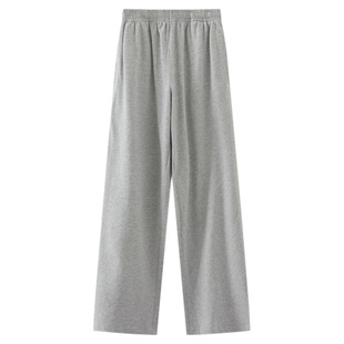 BM灰色垂感卫裤正流行 赵露思同款松驰感抽绳松紧舒适百搭休闲裤