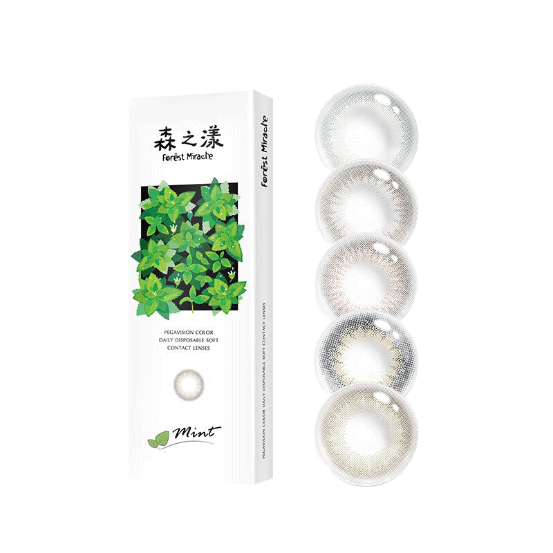 晶硕森系美瞳三明治日抛近视隐形眼镜10片舒适大小直径