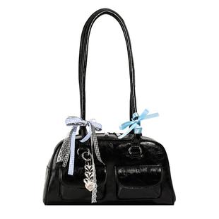 【自营】JANE KLAIN新款时尚复古保龄球包单肩包甜酷百搭包包礼物