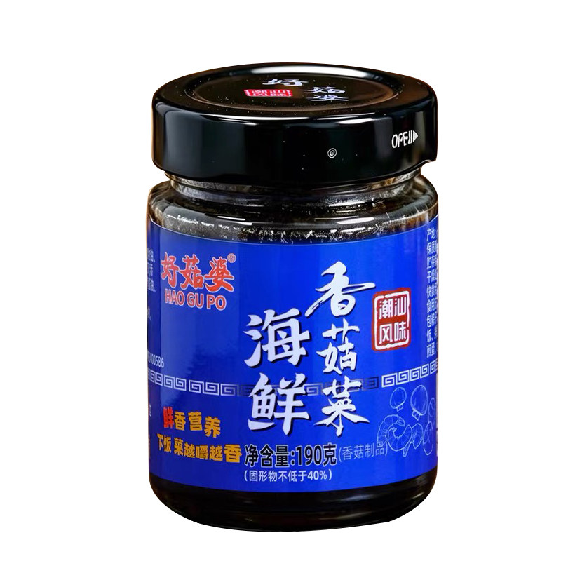 潮汕特产海鲜香菇菜拌饭拌面酱即食下饭菜早餐配粥营养小菜瓶装